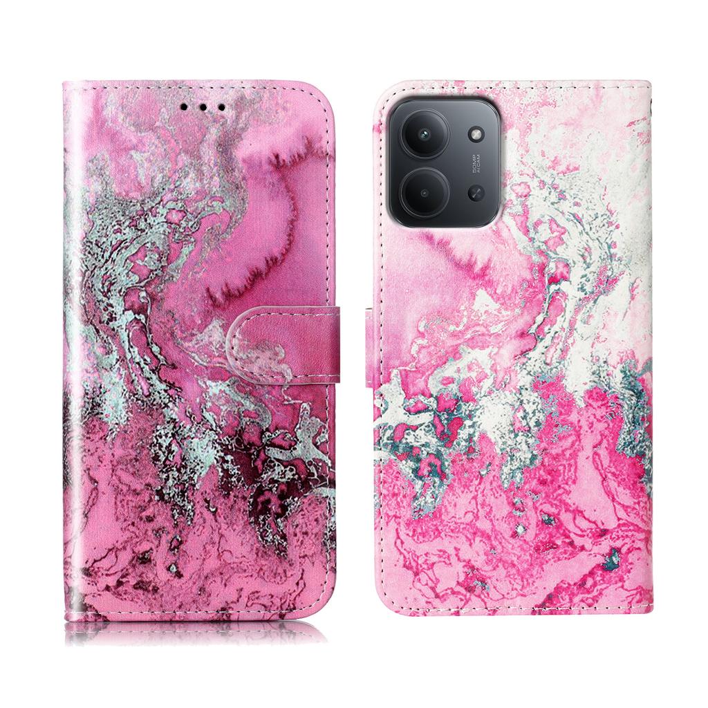 Dla Xiaomi Redmi Redmi 15C 4G (UE) (173mm)/15C 5G (UE) (173mm)/Poco C85 4G (173mm) Etui Marmurkowy Lakier Skórzane Etui na Telefon