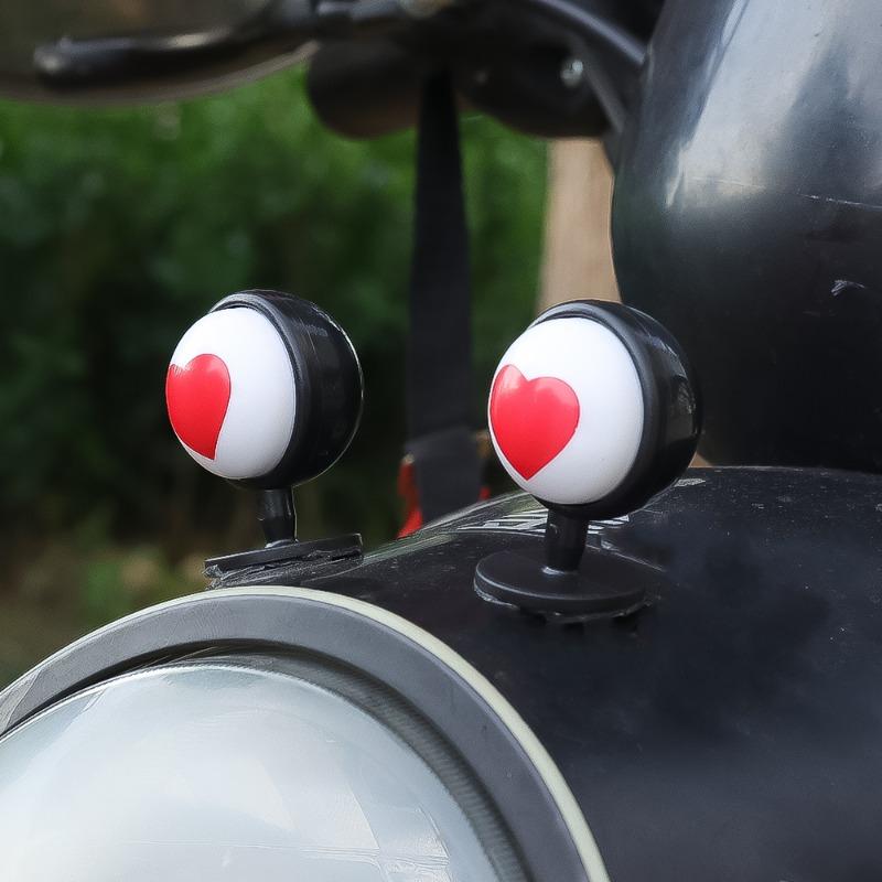 Black Eye Styling Helmet Decoration Motorcycle Electric Car Helmet Modeling Double-sided Stickers Decorative Helmet Accessories
