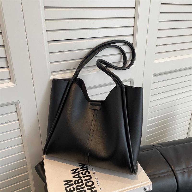 Premium Sense Large Bag Women's New Versatile Large-capacity Bucket Bag Trendy Contrasting Color Shoulder Tote Bag