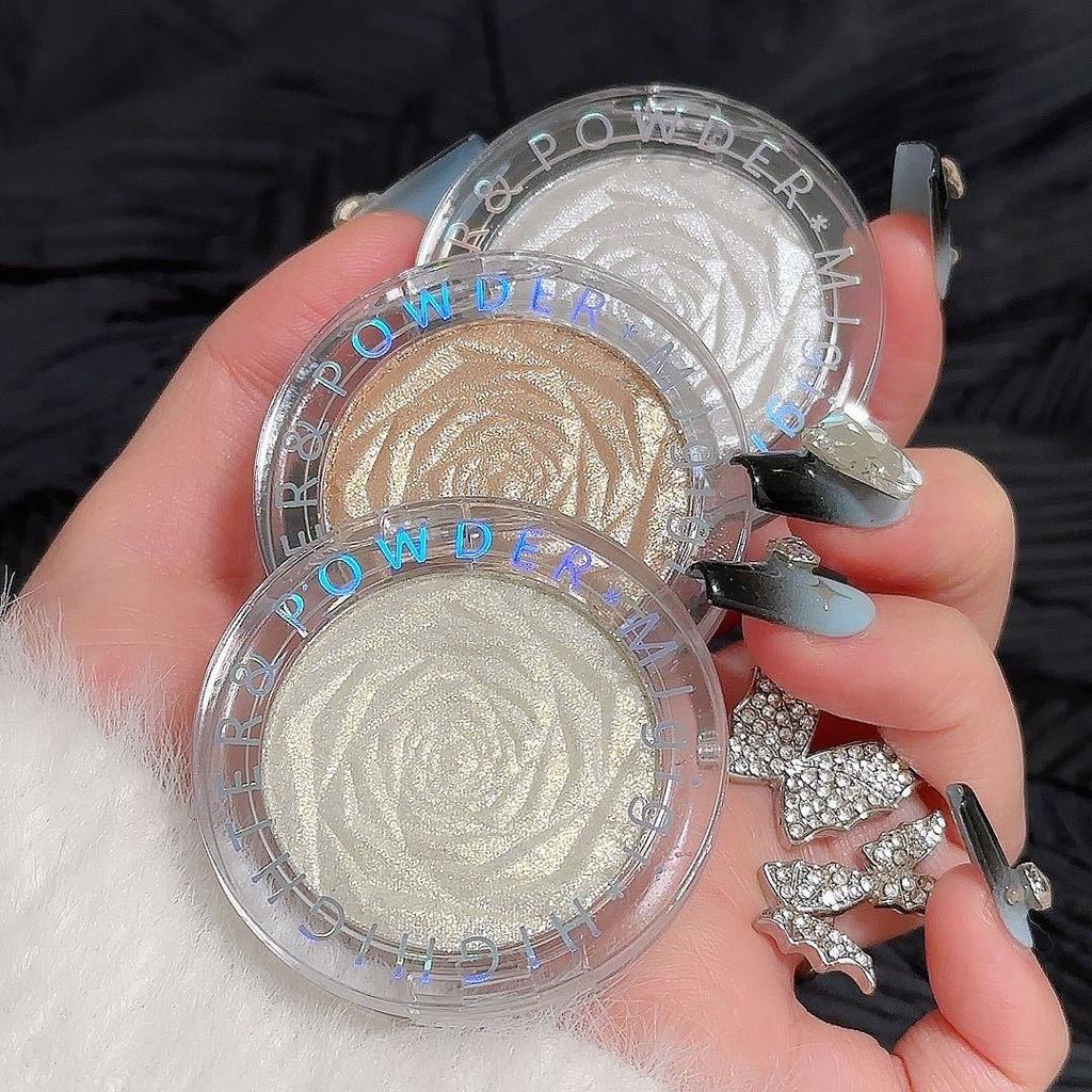 Rose Highlighter Palette Contouring Fine Shimmer Oogschaduw Neusschaduw Gezicht Lichaam Highlighting Aardappeltextuur voor highlighting of oogmake-up in laagjes