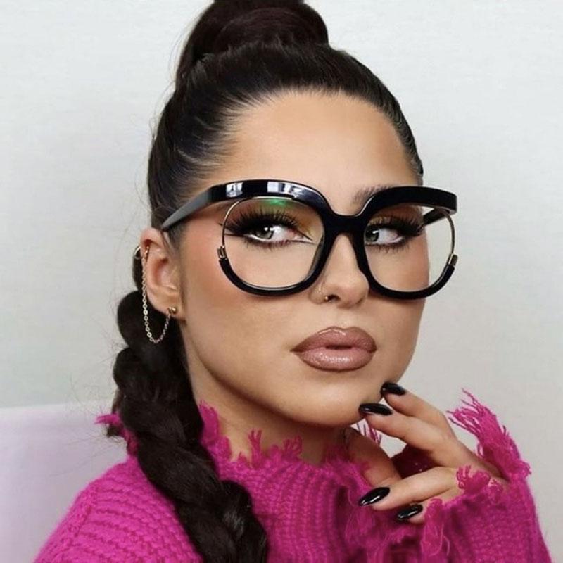 Vintage Oversized Owl Reading Glasses Women Myopia Customize Prescription Lens Anti Blue Light Eyewear