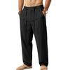 Men S Loose Straight Leg Drawstring Casual Linen Blend Long Pants