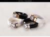 6MM Ceramic Black and White Couple Rings with Zirconium Inlay