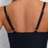 Summer Monokini Sexy One Piece Swimsuit Solid Color Deep V Neck Backless Slim Fit
