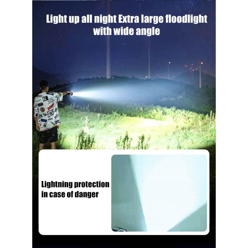 High Power LED 18650 Battery Flashlight Waterproof Camping Hiking Emergency Survival Lamp USB Rechargeable High Power Telescopic Zoom Flashlights