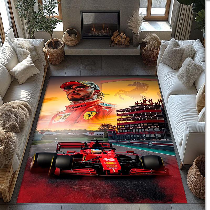 Lewis Hamilton Tappeto in Velluto di Cristallo Morbido Anti?Tappetino Antiscivolo Comodo per Casa Soggiorno Camera da Letto Tappeto Decorativo