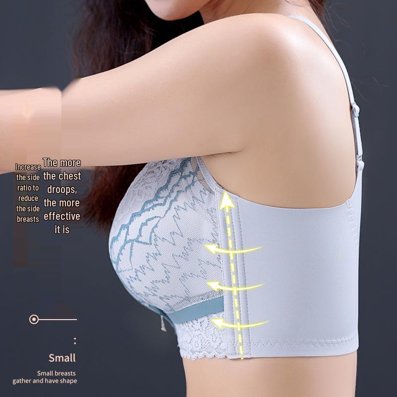Lace Wire-Free Adjustable Push-Up Bra for Small Bust - Seamless, Breathable, Anti-Sagging Women's Underwear