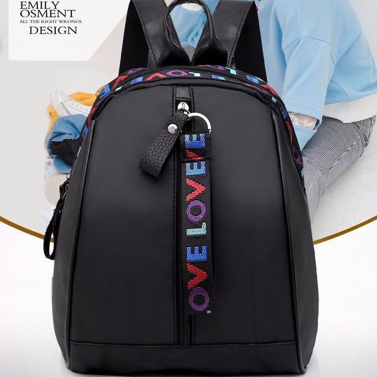 

Dilireba-Inspired 2024 Women s Color Block Korean Backpack with Colorful Strap Black No Charm
