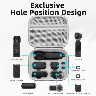 Soft Plush Liner Storage Bag for DJI OSMO Pocket 3,Carrying Case PU Shell Handbag Handheld Gimbal Camera Accessories