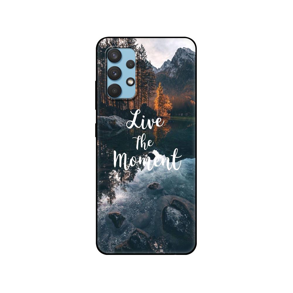 Czarny pokrowiec tpu do Samsunga Galaxy A12 A22 A32 A42 A52 A72 4g 5g S21 PLUS ultra tylna obudowa podróż góra morze plaża cytaty