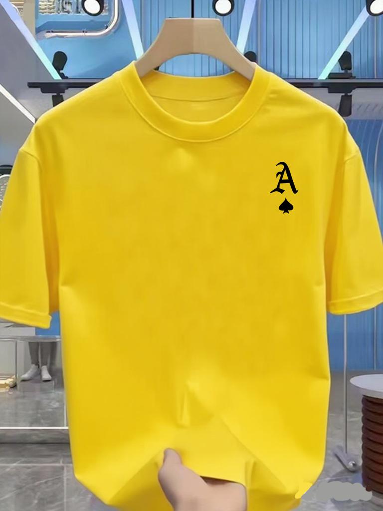 Men's Summer 100 Cotton Fashionable Casual Loose Large Size Style Printed Round Neck Short Sleeve T-shirt Top