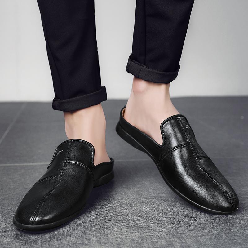 Men's Leather Slippers Sandals Loafers