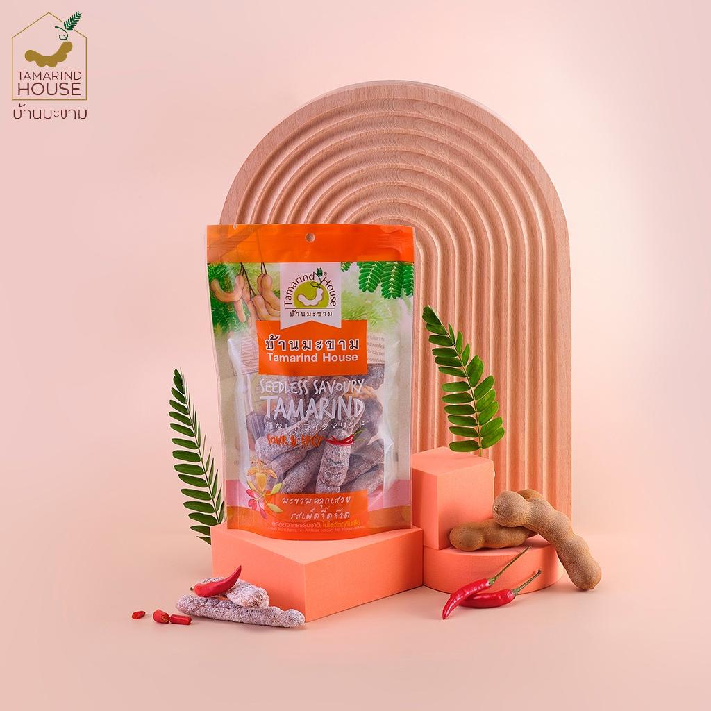 Tamarind House Smak tamaryndowca bez pestek o smaku śliwki / Kwaśno-pikantny / Słodko-kwaśny 90 g. x 1/3 szt. - tajska przekąska