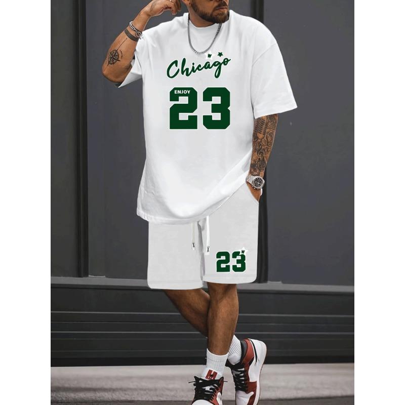 T Men T-Shirt Shorts Pants Suit Casual Short Tracksuit  Vintage Outfit Sportswear Male Clothing