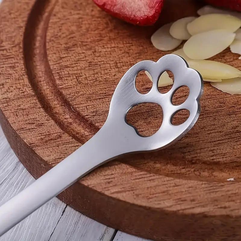 New Product 1PCS Stainless Steel Spoon Creative Gold Dog Cat Paw Claw Hollow Spoon Stirring Spoon Tea Coffee Dessert Spoons Cute Kitchen Tools