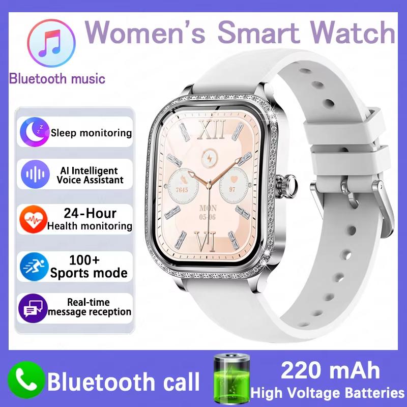 2025 New Smart Watch Women 1.75" HD Display Heart Rate IP68 Waterproof Sports Fitness BT Call Smartwatch for Lady Gift