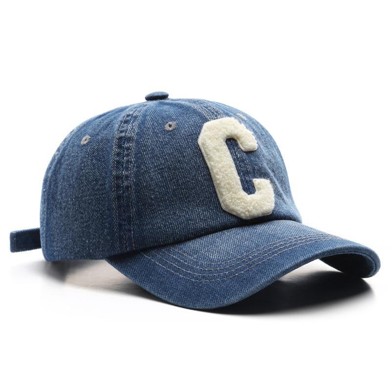 Fashion Trend Washed Towel Embroidery C Baseball Cap Outdoor Leisure Sunscreen Shade Cap