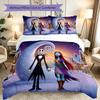 3pcs Duvet Cover Set, Halloween Jack Sally Skull Bedding Set, Machine Washable, Breathable Fabric, All-Season Cozy Bedroom Accessory