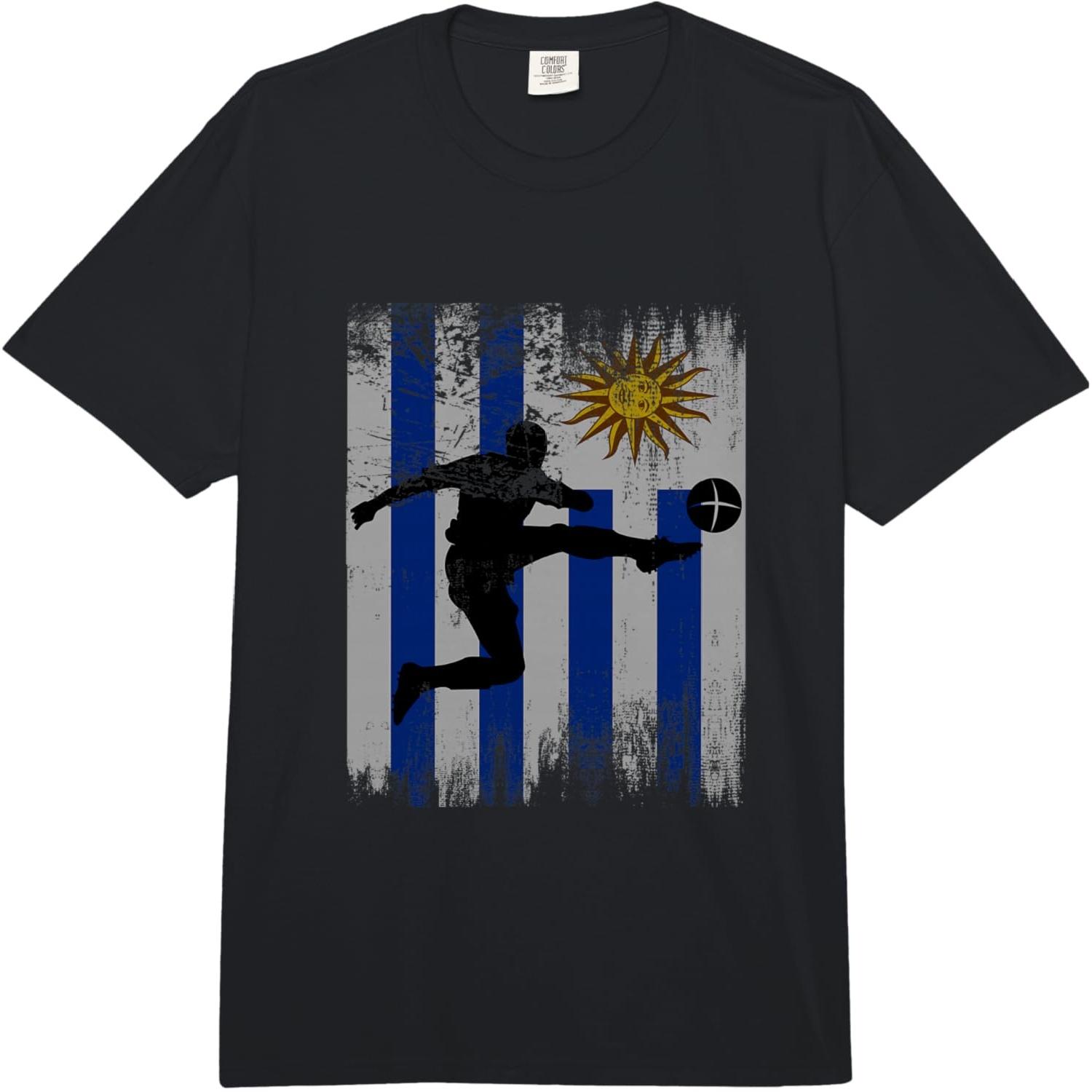 

Uruguay Soccer Uruguayan Football Uruguayo Futbol Comfort Colors Adult Heavyweight T-Shirt S разноцветный