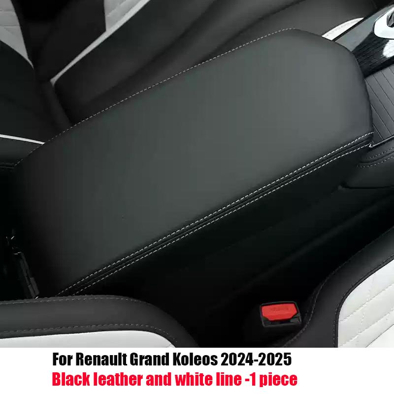 Protective cover for center console armrest box made of plush leather material For Renault Grand Koleos 2024 2025 1401