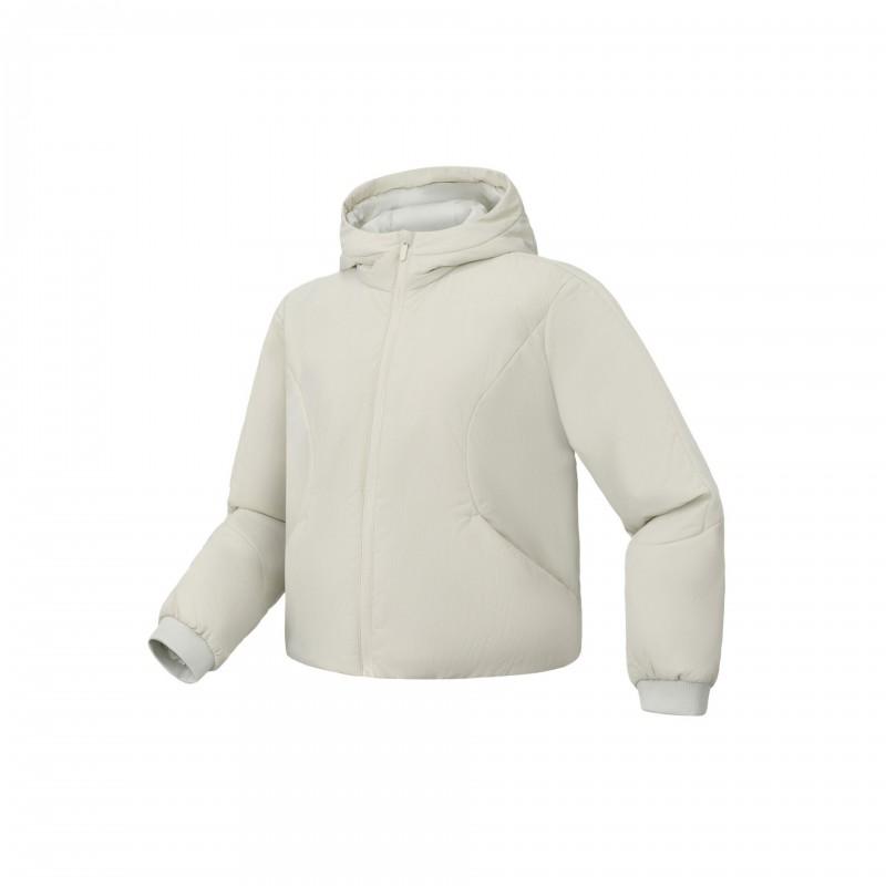 2026 Womens Short Puffer Hooded Cotton Jacket Lulu Style Winter Warm Loose Solid Zip Coat