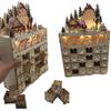 Calendar Ornament Wooden Christmas Advent Calendar Reindeer Village LED Holiday Decoration Christmas