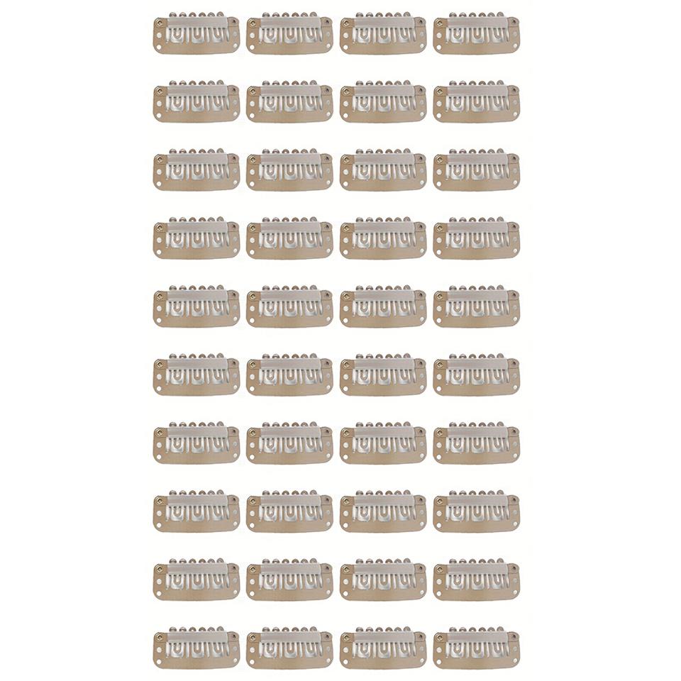 20/40pcs U Shaped Metal Clips With Soft Rubber Stainless Steel Material For Human Hair Snap Hairpin Extensions Metal Comb