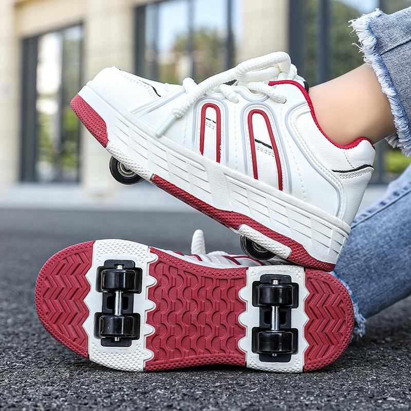 Dziecięce buty do chodzenia na czterech kółkach Odpinane buty płaskie Dziecięce buty do jazdy na czterech kółkach Buty do jazdy dla dziewczynki