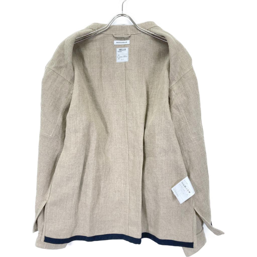 MADISON BLUE MB201-1023 Beige Rayon French Work Jacket Jacket S beigeUsed