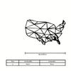1 Stück Retro USA-Karte Metall Wandkunst Schwarze Geometrische Umrisse, Langlebiges Innen-Außen-Schild für Zuhause Büro Wohnzimmer, Patriotisches Einweihungsgeschenk