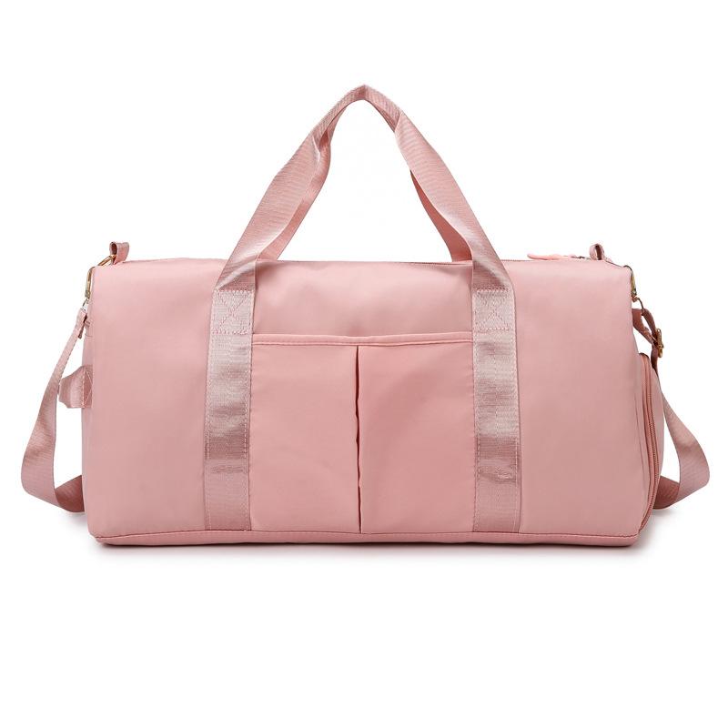 

Портативная однотонная дорожная сумка с отделением для обуви, разделением сухого и влажного, плечевым ремнем, легкая для плавания и фитнеса Large розовый