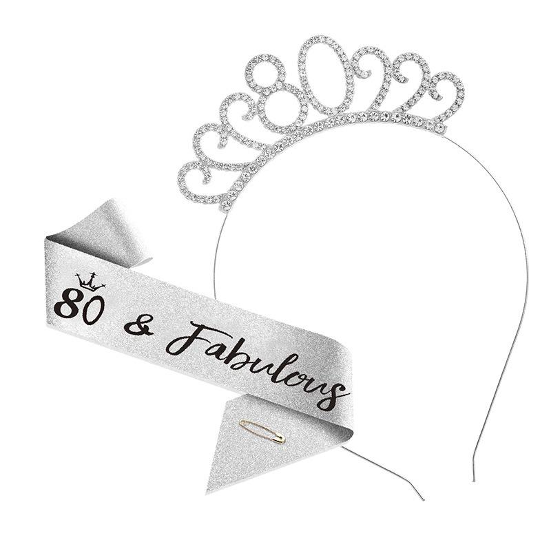 Cross-Border Digital Birthday Crown Set: Headdress, Party Shoulder Strap & Etiquette Belt Photo Prop for Girls