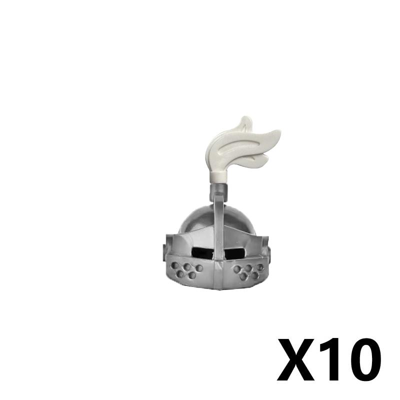 MOC Armes Médiévales Accessoire Briques Soldat Figurine Chapeau de Cow-boy Fusil de Chasse Arbalète Lance Armure Casque Masque Brique Jouet