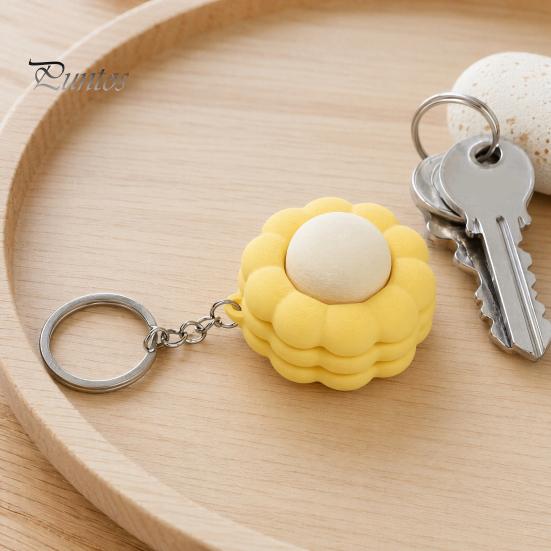 Soft Texture Keychain Corn Shape Fidget Toy, 3D Printed Decompression Button Pendant, Pendant Stress Relief Smooth Keyring, for Students Adults