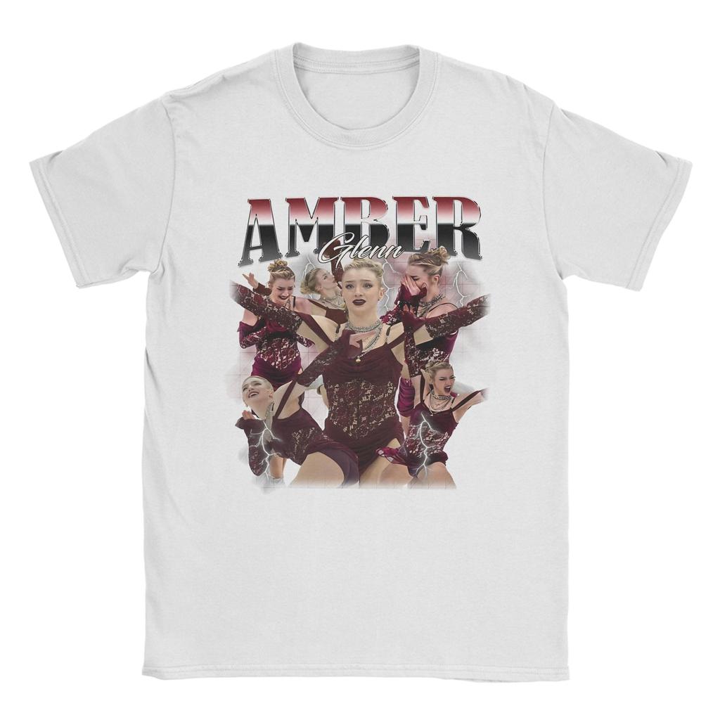Amber Glenn Figure Ice Skating Merch Unisex T Shirts Pure Cotton Tee Graphic Tshirt Clothing