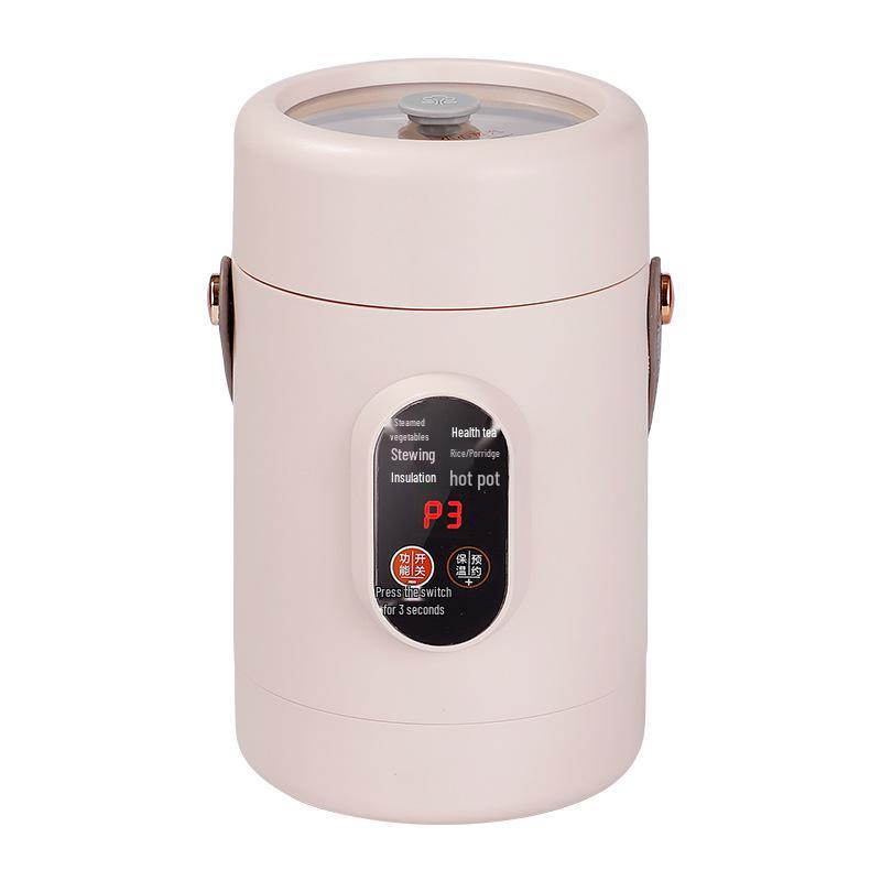 Douyin Celebrity Electric Stew Pot: Portable Multi-Function Soup & Porridge Cooker with Clear Stainless Steel Design