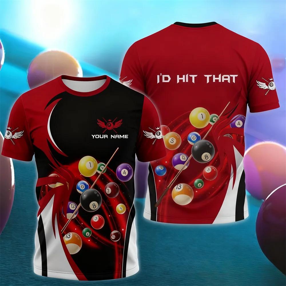 Fashion Billiards Sports Men's T-Shirt Funny 3D Print Personalized Short Sleeve Tees Casual O-neck Loose Comfortable Plus Siz T-shirts