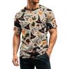 Men's Casual Quick-Dry Breathable Mesh Short Sleeve T-Shirt Lightweight Round Neck Top Halloween Print Design Suitable for Outdoor Activities