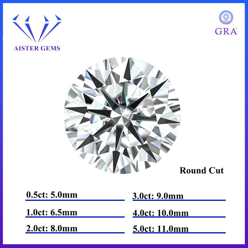 Weißer D-Farbe Moissanitstein mit GRA Rund Oval Herz Smaragd Prinzessin Radiant Cushion Trilliant Marquise Schliff