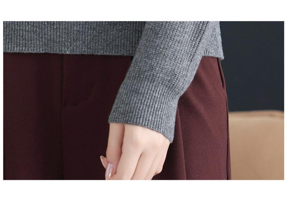 Women's Half-Zip Pure Wool Sweater - Autumn & Winter Warm, Loose Slimming Lapel Knitwear Top