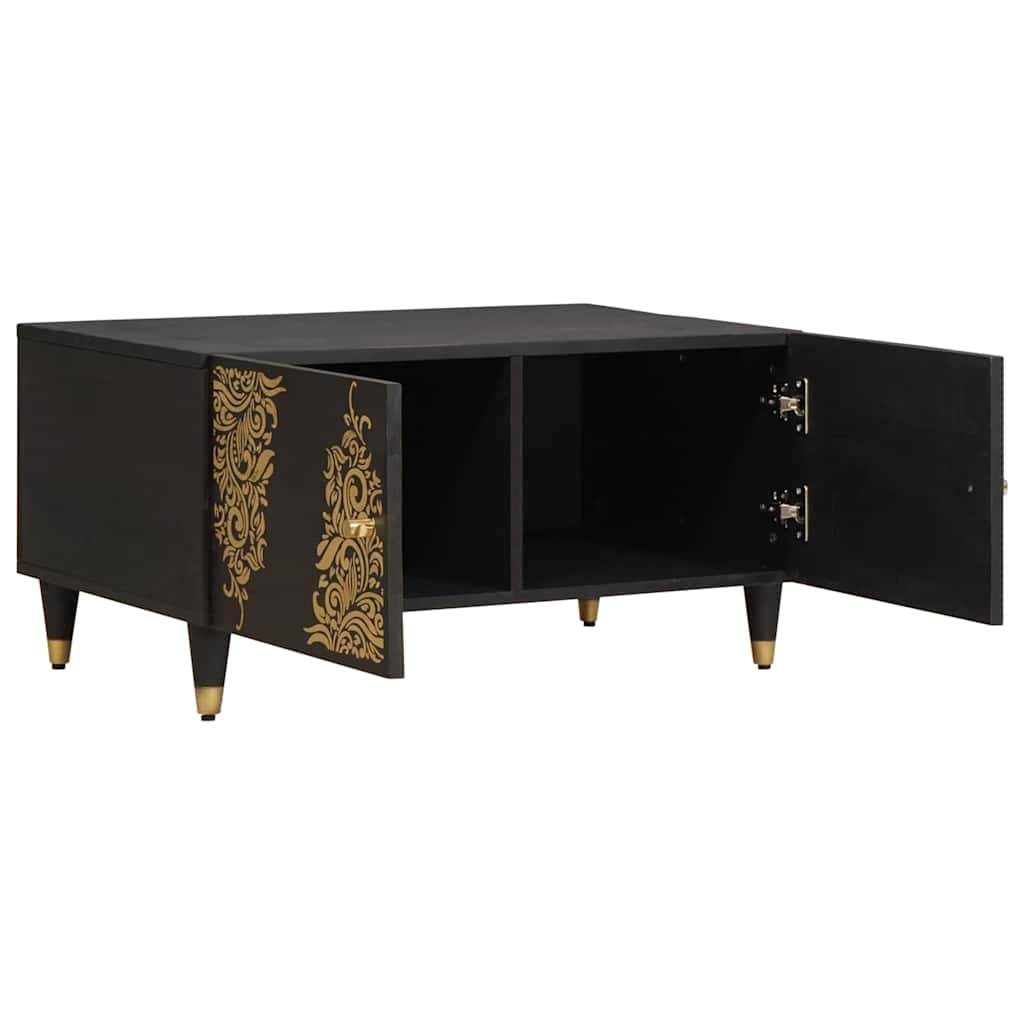 Coffee Table Black 80 x 50 x 40 cm Solid Mango Wood