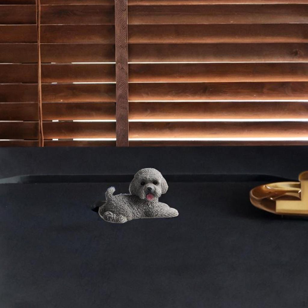 Köpek Minyatür Figürin Araba Gösterge Paneli Dekorasyonu Sanat El Sanatları Reçine Yaratıcı Masaüstü Süsü için