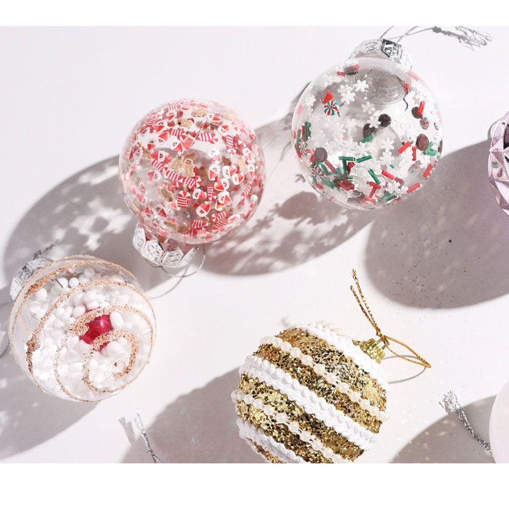 9Pcs/set Plastic Christmas Tree Balls 6cm Hanging Christmas Tree Pendant painting DIY Xmas Baubles Christmas Decorations