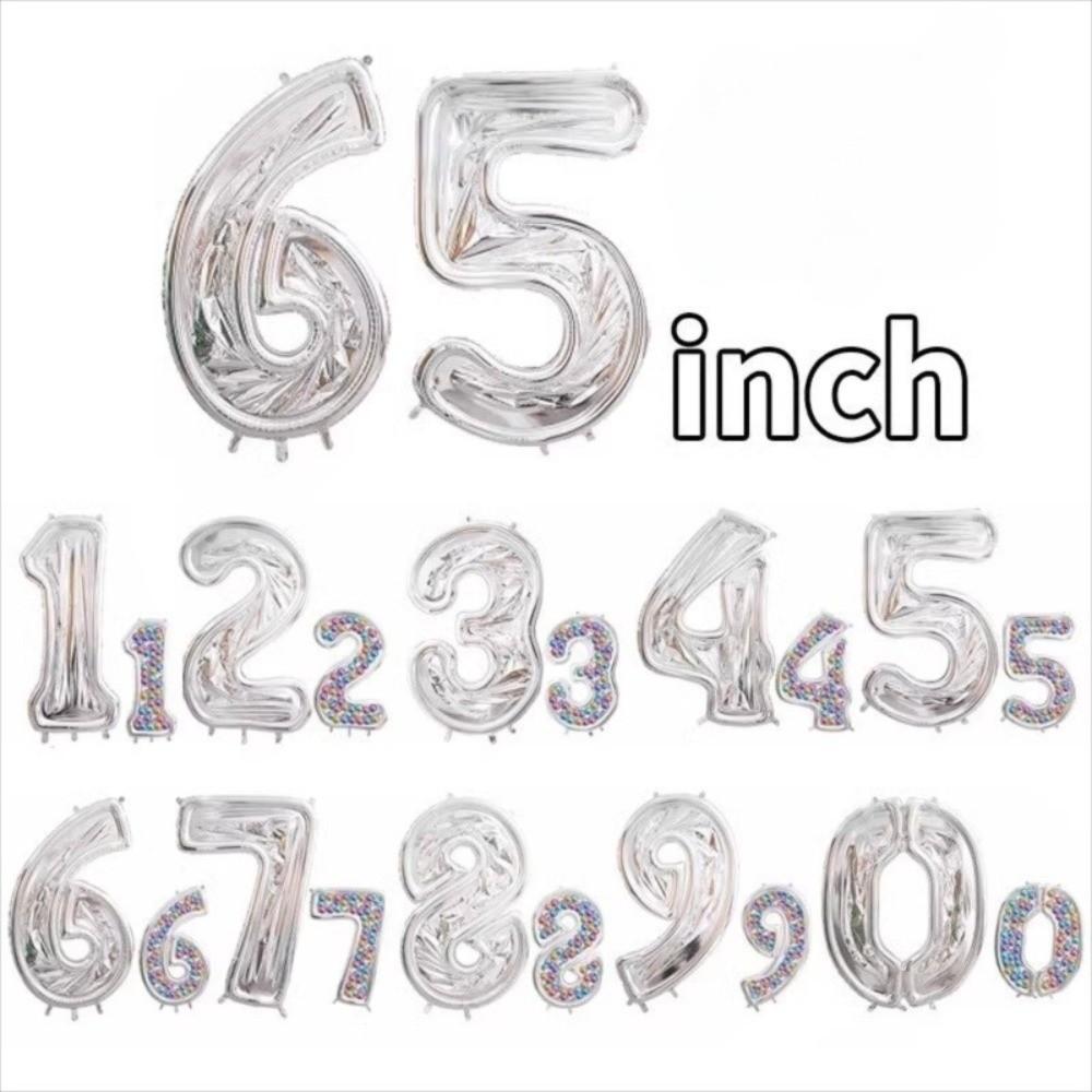 Aluminum Film Number Balloon Stand 0-9 Number Foil Number Balloon  Wedding Decor