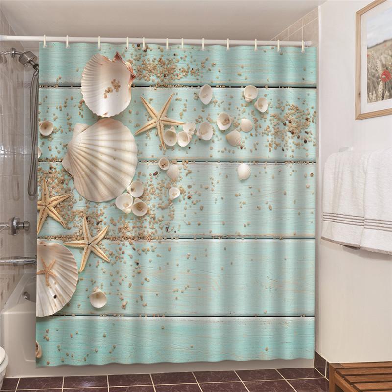 

3D животные принтованные затемненные занавески для душа для ванной комнаты пляжный пейзаж водонепроницаемый полиэстер ванна ванна дропшиппинг оптовый продавец 90x180cm