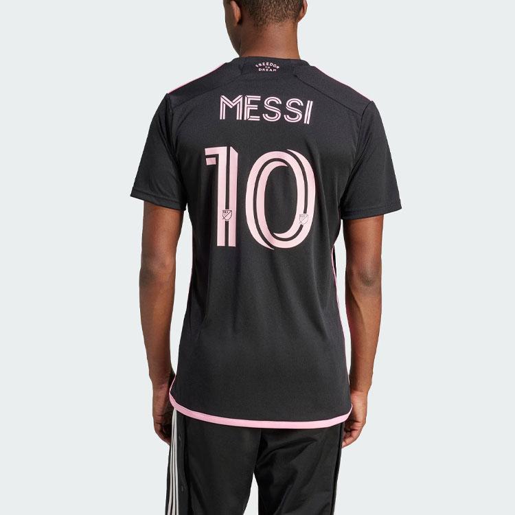 adidas Maillot extérieur unisexe Inter Miami CF 23/24 Messi Noir Rose JE9744