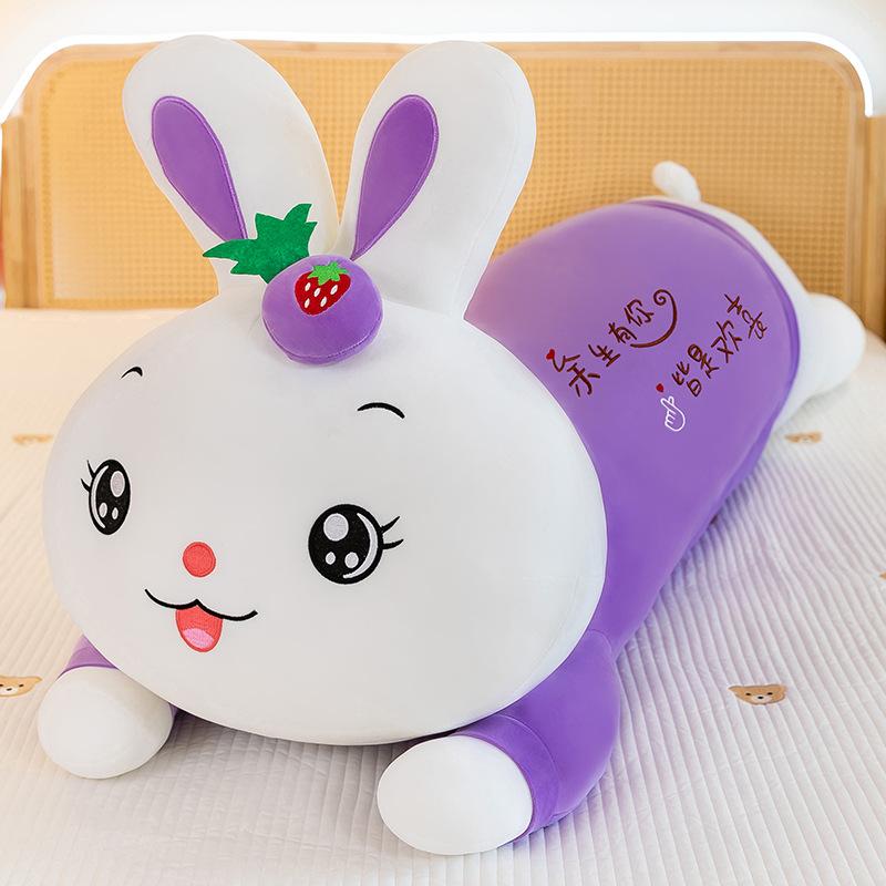 

Мягкие и милые плюшевые игрушки-кролики для вечеринки с клубникой, чтобы подарить вашей девушке на День святого Валентина в Китае, подарок вашему ребенку, длинная подушка для сна 70cm