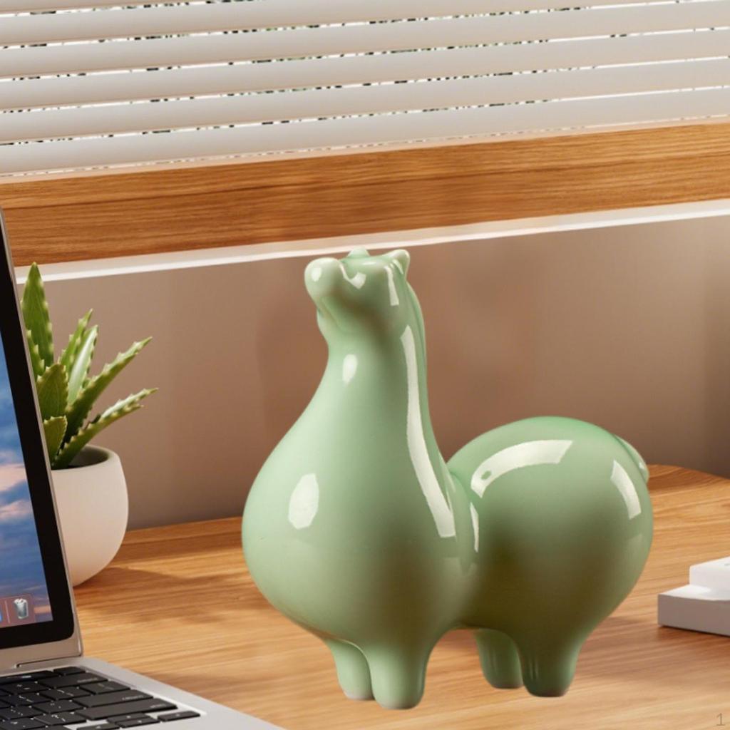 Figurine Ceramic Horse Statue Modern Collectible Chinese Year Decoration Sculpture for Bedroom