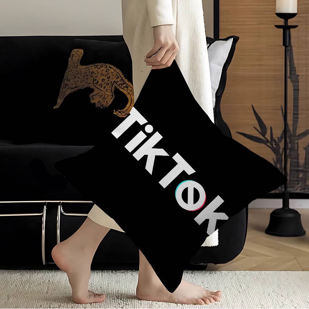 T-TikToks Logo Pillow Anime Pillow Sofa Bed Head Pillow Cover Cushion Cover 45x45 Cm Fashion