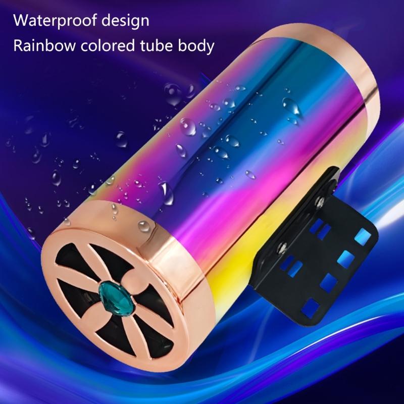 Waterproof Dustproof Motorcycle Speaker System with Dynamic LED Lighting Steel Sound Components for Motorcycle Bikes